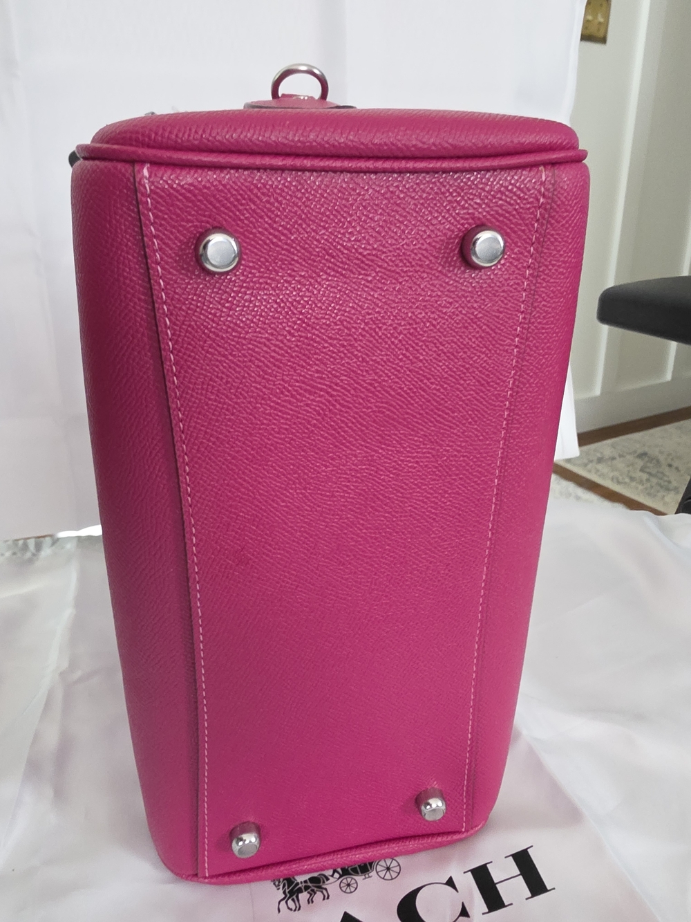 Coach Crossgrain Leather Rowan Satchel in Raspberry Pink - Picture 7 of 7